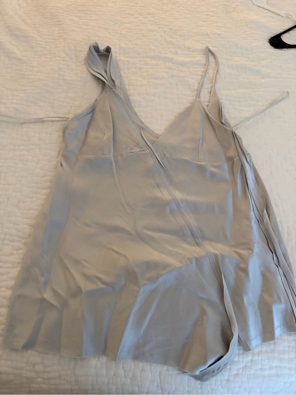 Zara Light Gray Satin Slip Tank Top